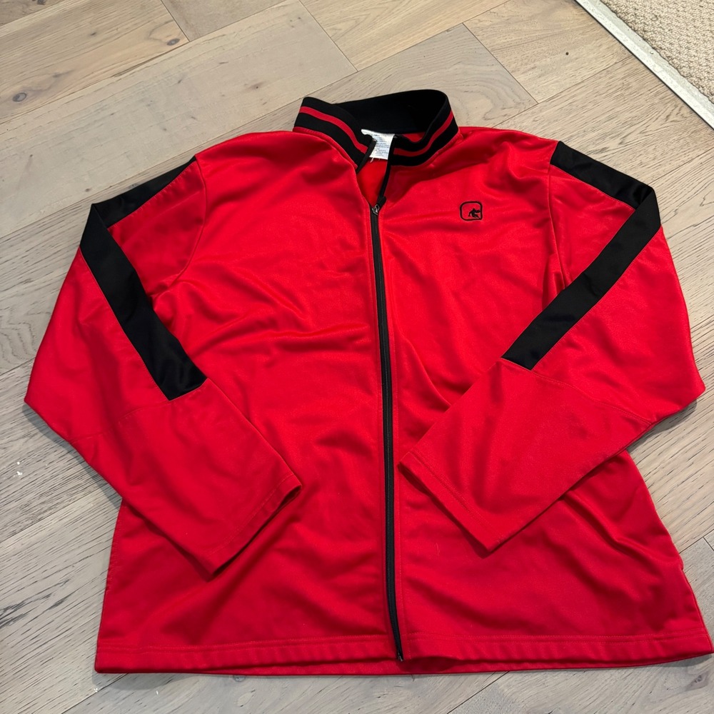 AND1 Mens 2XL Track Jacket Full Zip Tango Red Black‎ Stripe AM19BZ504 Basketball